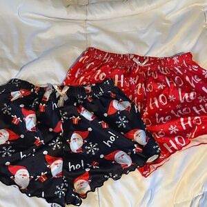 Festive Santa Shorts Set - Red & Black